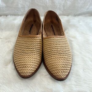 Anthropologie Kelsi Dagger Skyline Toast Mesh Women Leather Loafer Flats